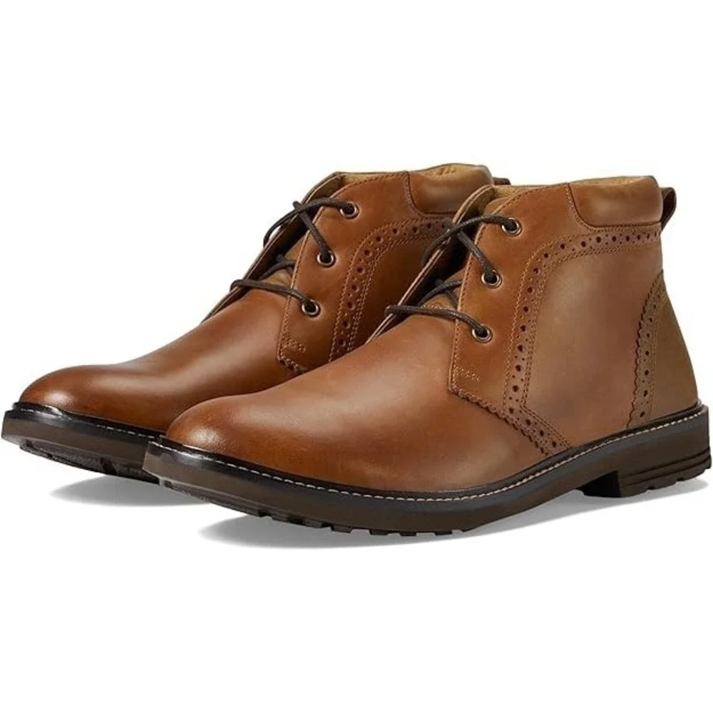 Men's Nunn Bush Ozark 2.0 Plain Toe Chukka Leather Boots 7 Tan New w/ Tags!